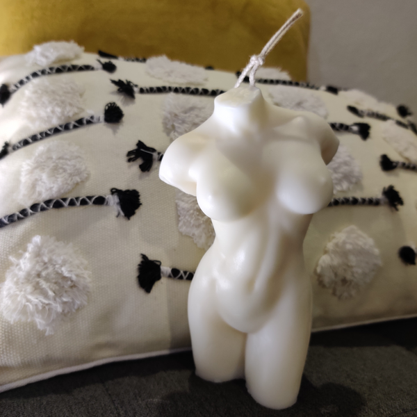 Female torso soy wax candle