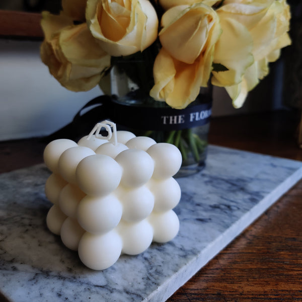 bubble cube candle